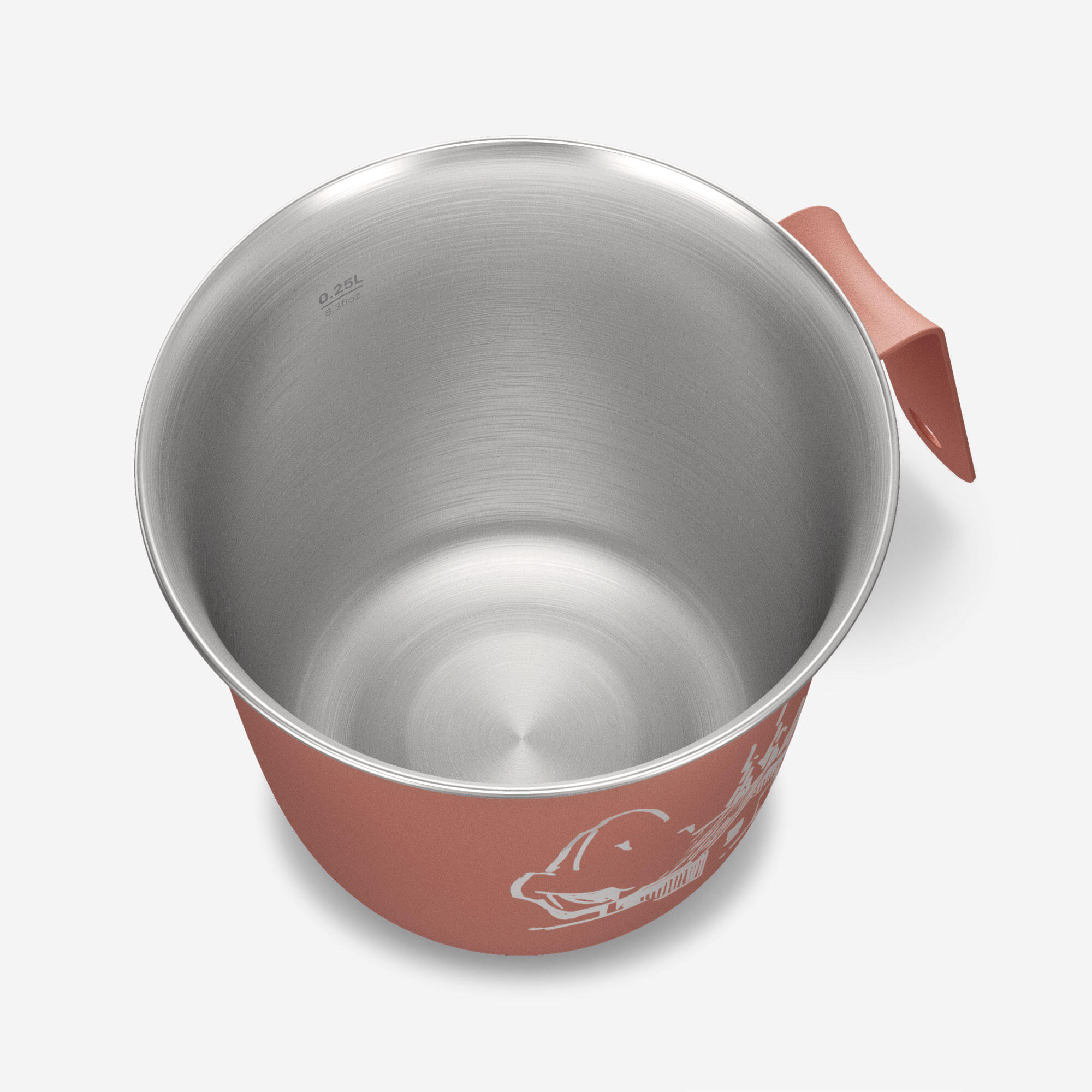 Mok 500 roestvrij staal 0,3 l voor trekking en camping rood 5/5
