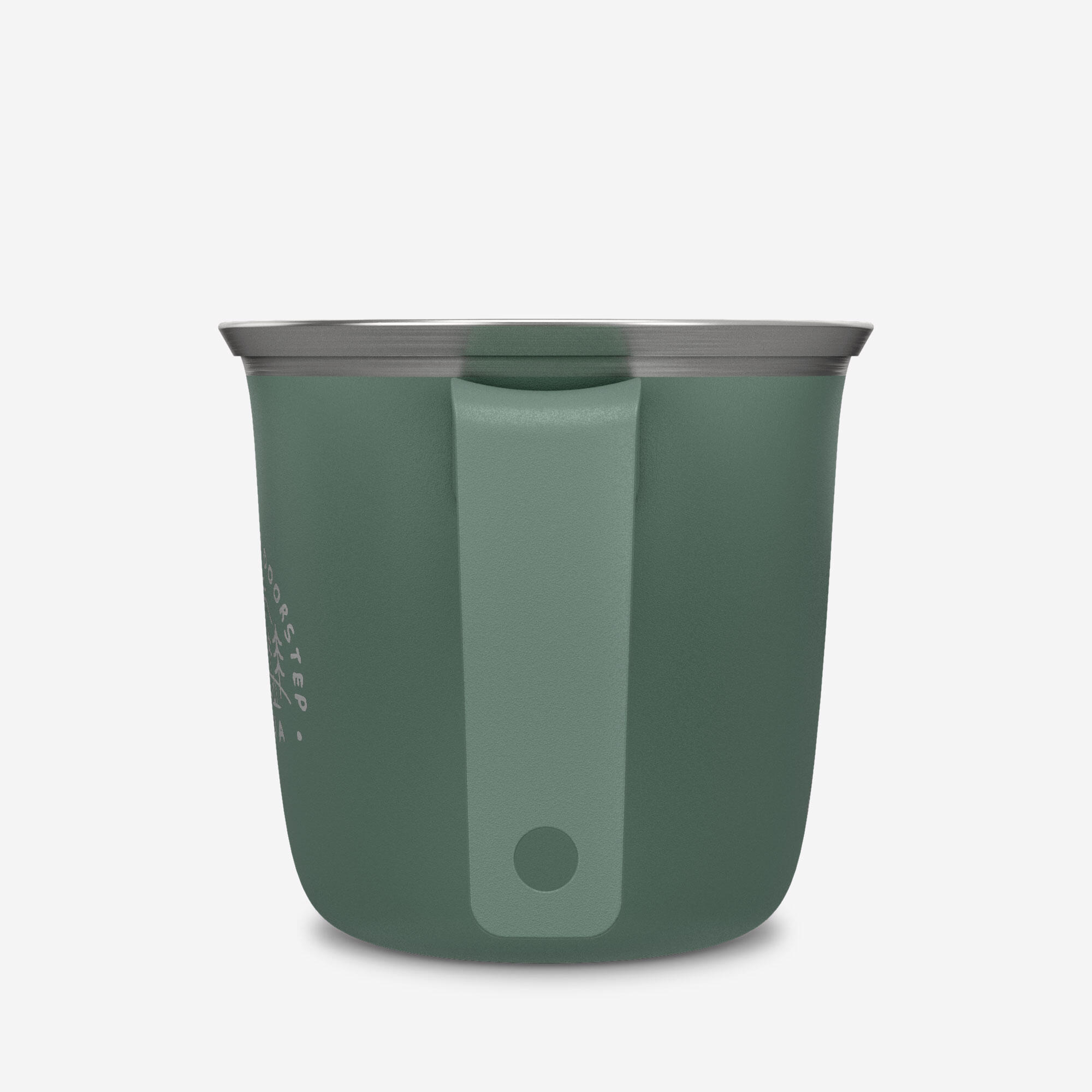0.3L Stainless Steel Cup 500 for camping and hiking - Green. 4/5