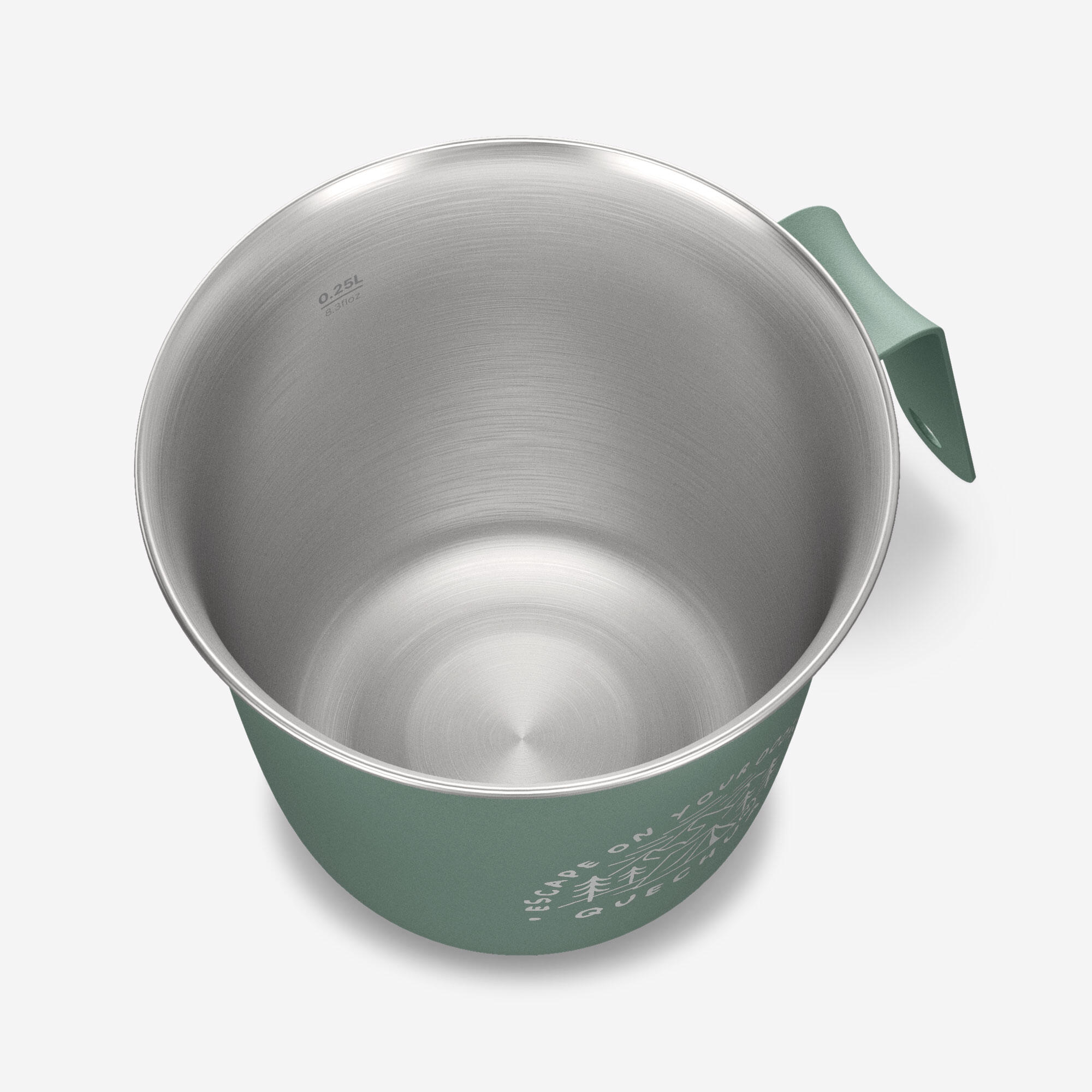 0.3L Stainless Steel Cup 500 for camping and hiking - Green.
