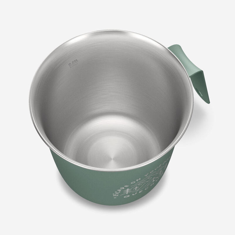 Tasse 500 acier inox 0,3L, pour le camping et la randonnée - Verte.