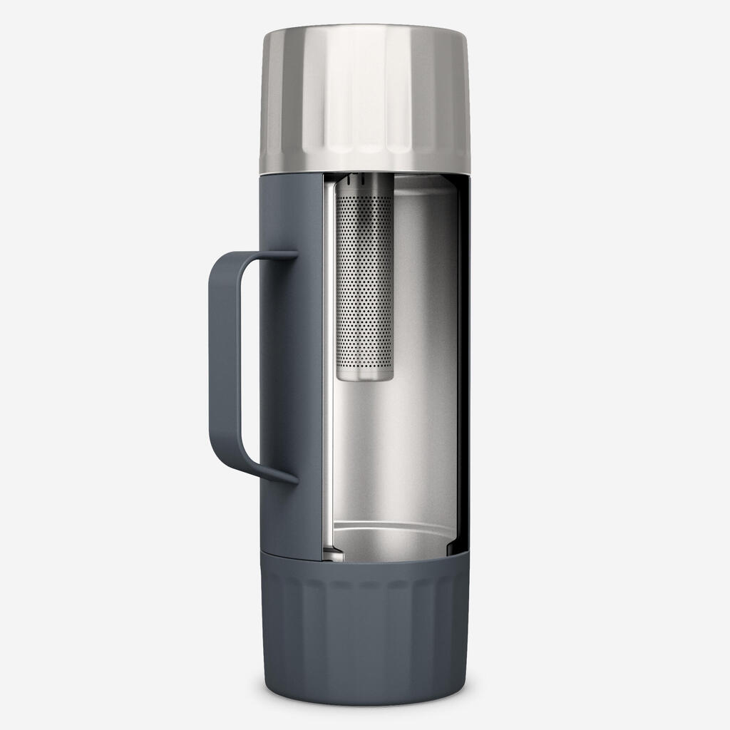 Bouteille 900 isotherme 1,5L inox de randonnée et camping, bouchon instantané.