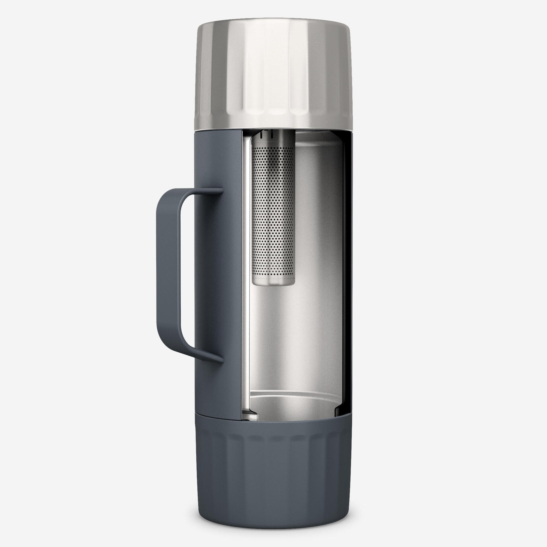 L insulated stainless steel bottle with tea filter, for hiking and  camping