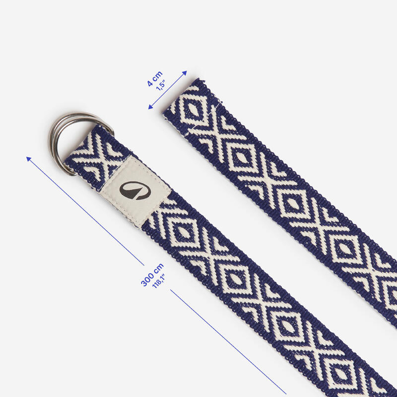 Chingă de yoga 3 metri, imprimeu albastru și grej