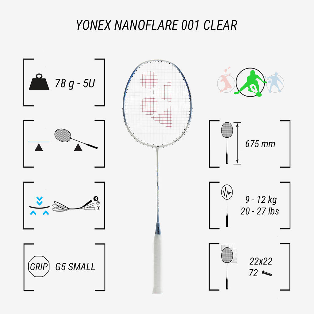 Reket za badminton NANOFLARE 001 CLEAR