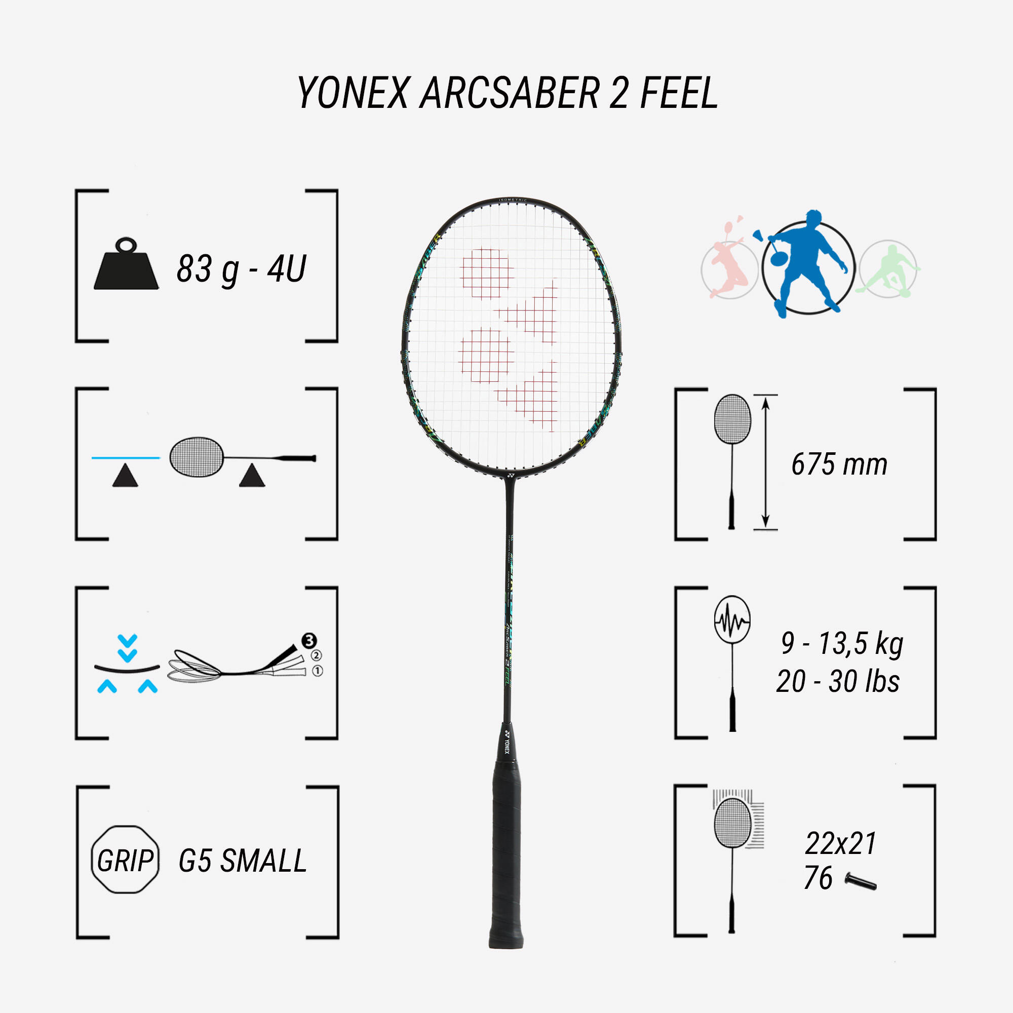 YONEX Yonex Arcsaber 2 Feel bedmintonová raketa bez · záber 3