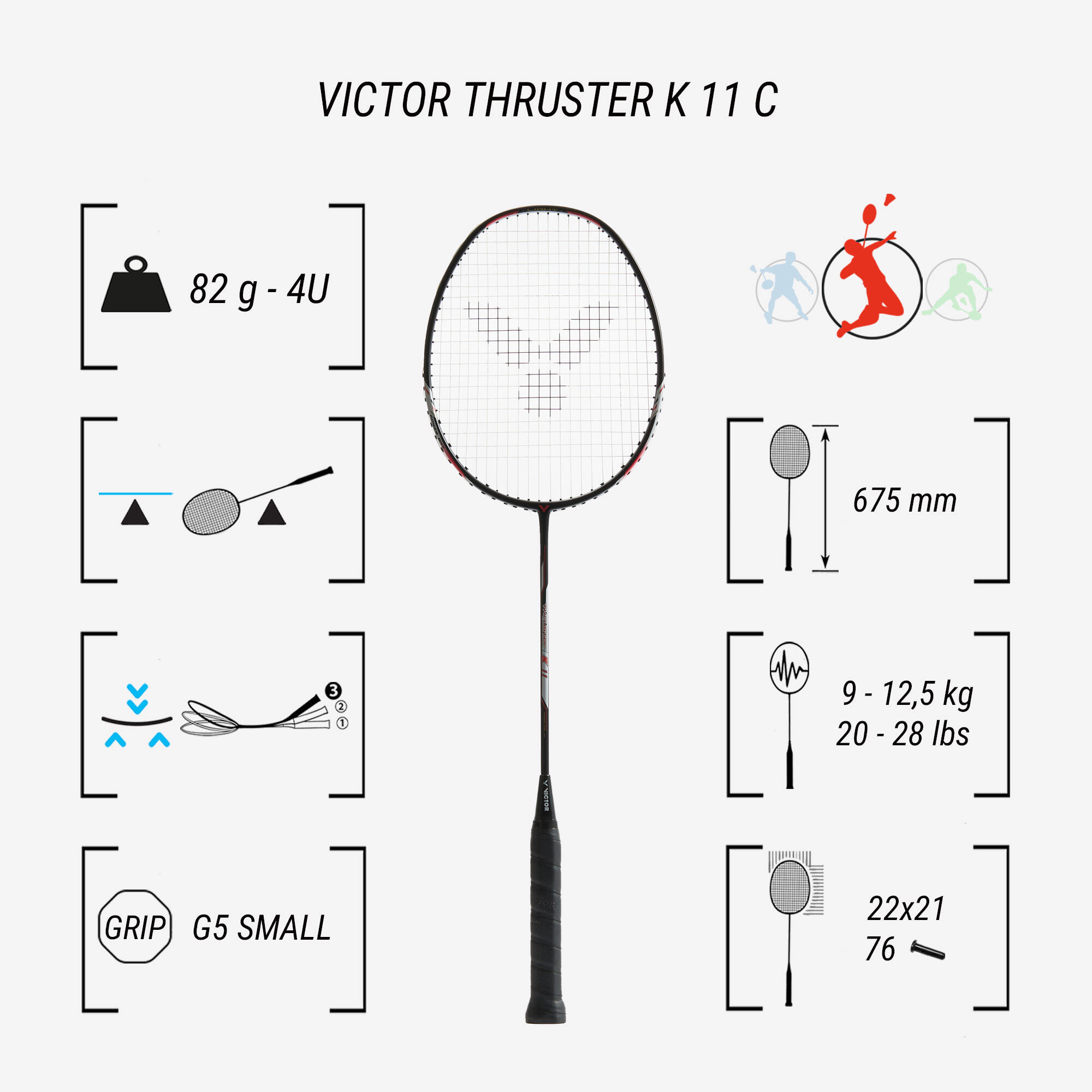 Raquette de badminton, Thruster K11 C 2/8