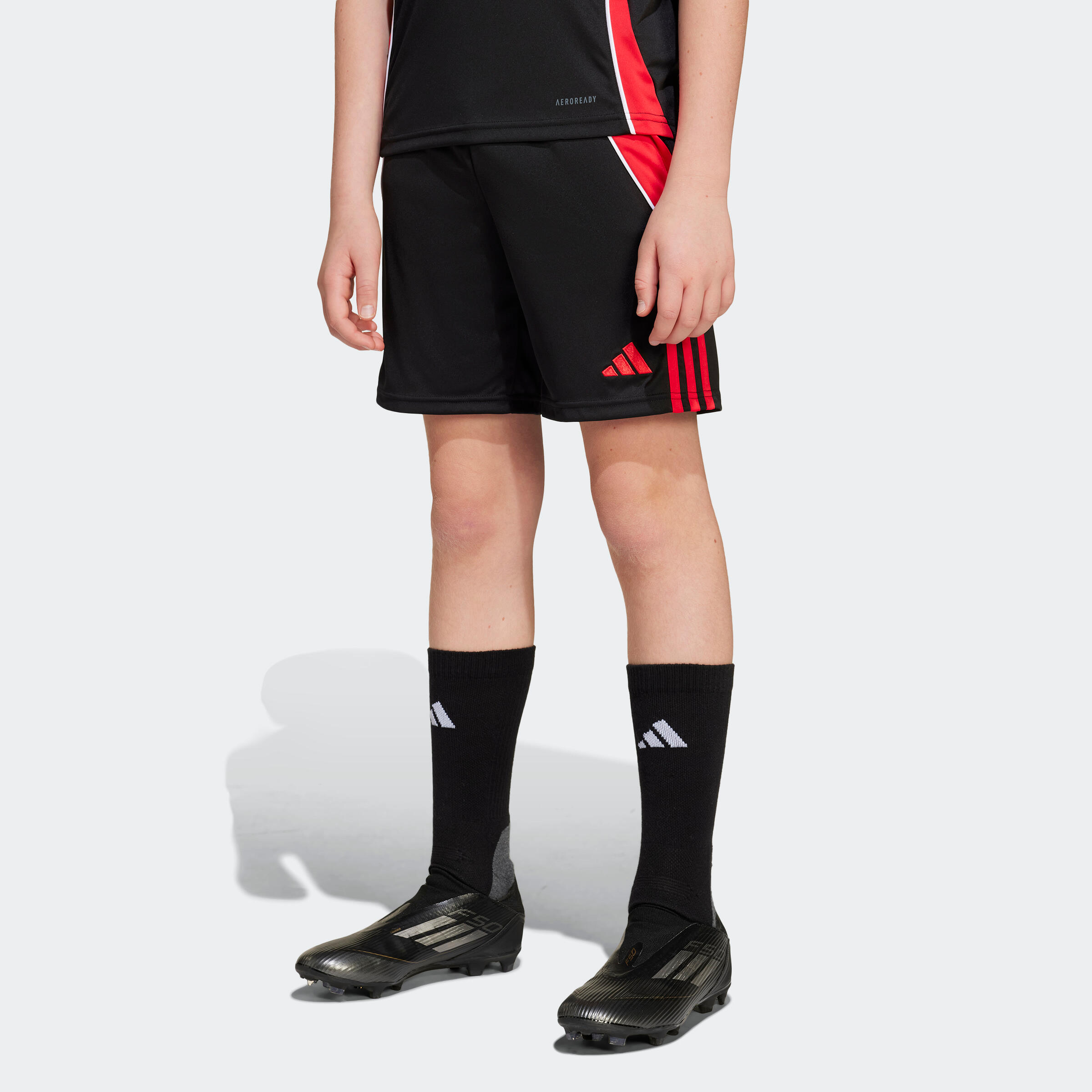 Pantaloncini calcio bambino ADIDAS TIRO 24 nero-rosso 5/7