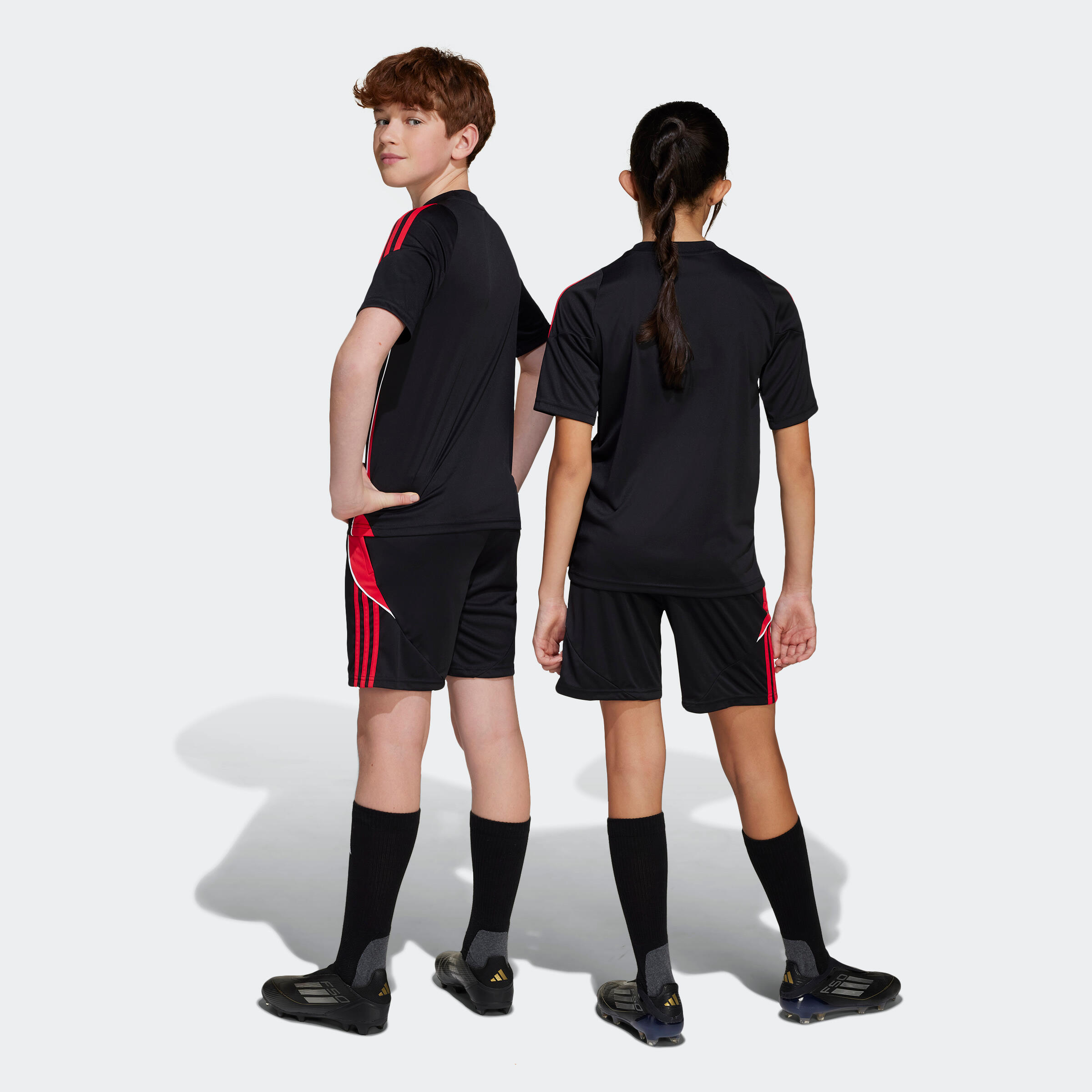 Pantaloncini calcio bambino ADIDAS TIRO 24 nero-rosso 7/7