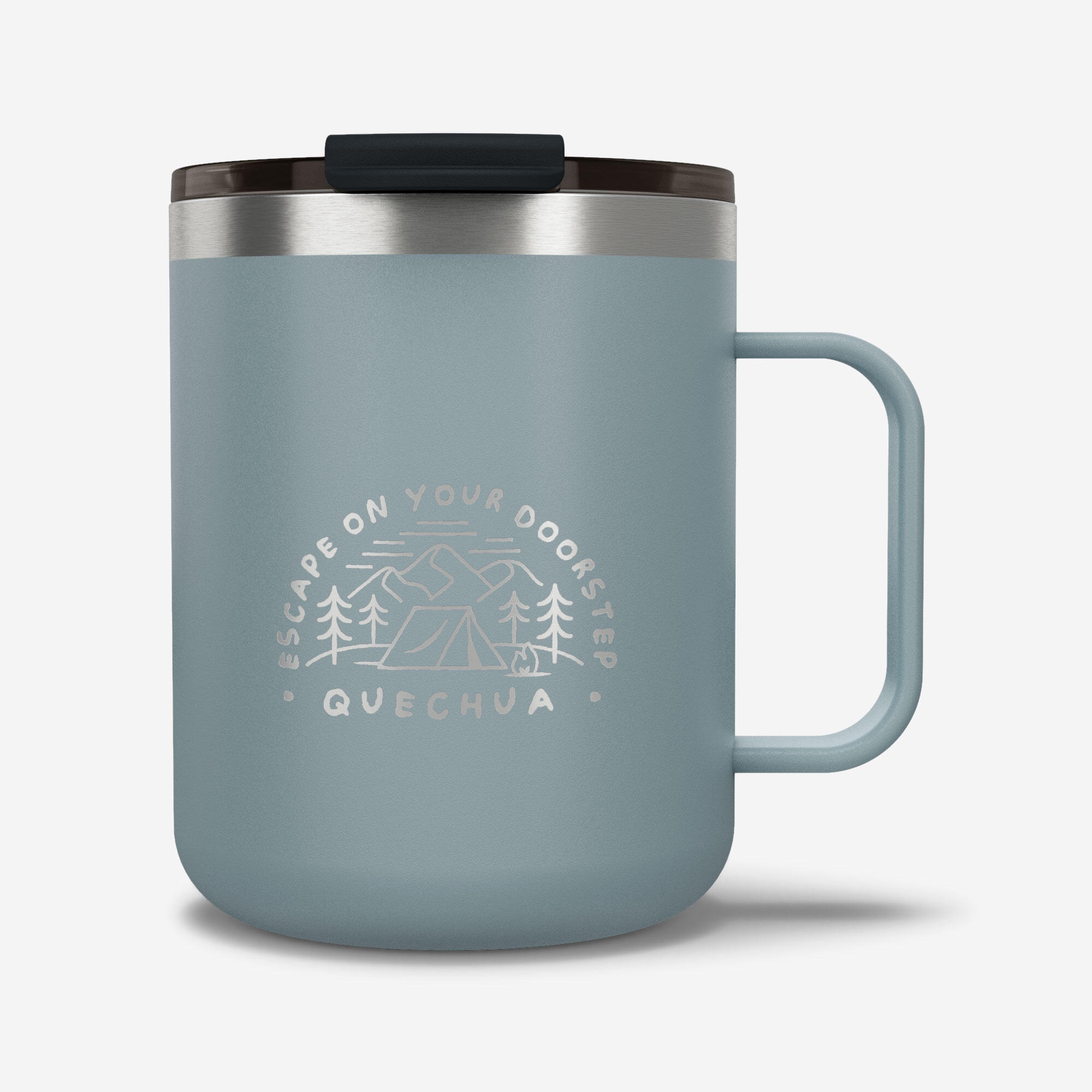 Caneca 900 isotérmica 0,35l inox, para campismo, caminhada/trekking - azul