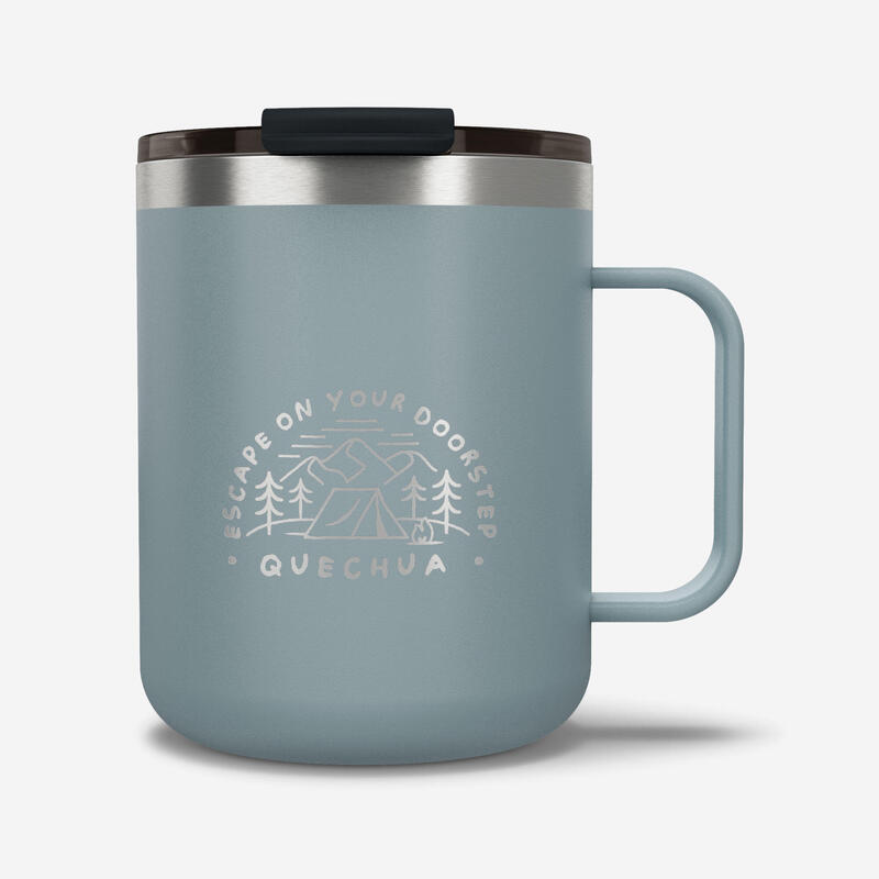 Cană izotermă 900 0,35L din inox, pentru camping, drumeții/trekking - Kaki