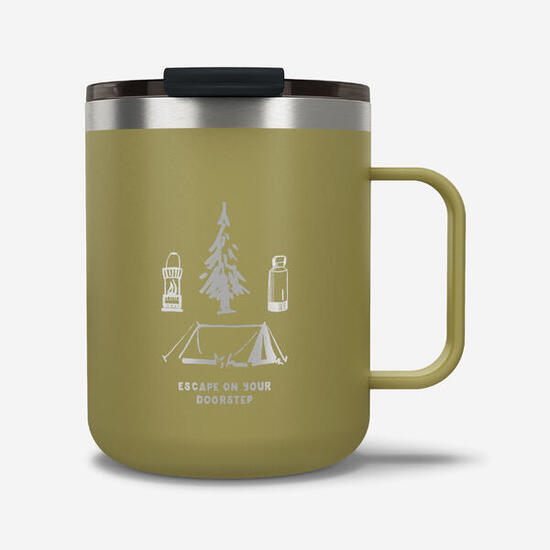 Mug 900 isotherme 0,35L en inox, pour le camping, la randonnée/trekking - kaki