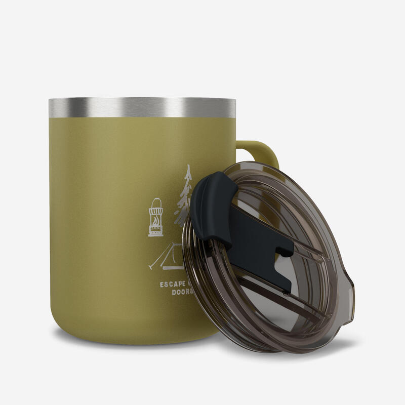 Mug 900 isotherme 0,35L en inox, pour le camping, la randonnée/trekking - kaki