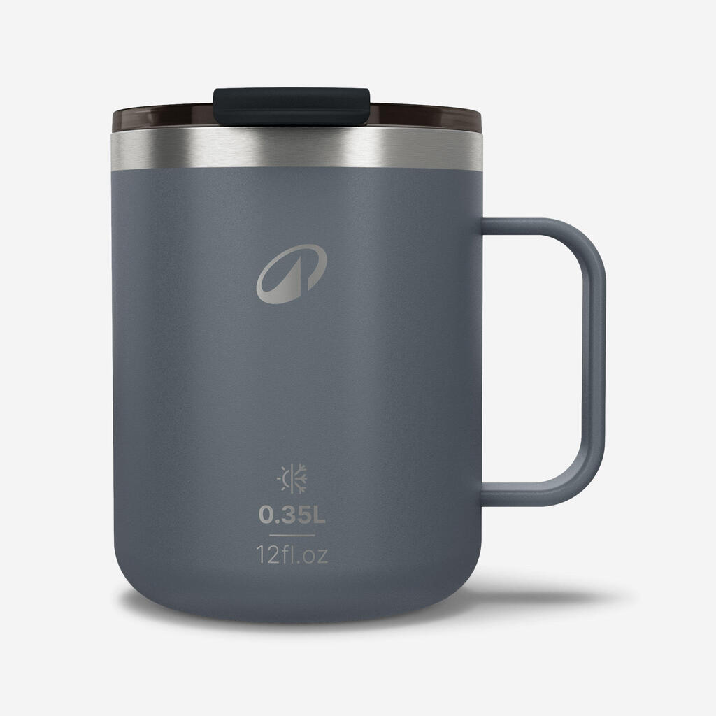 900 insulated 0.35 l stainless steel flask, for camping, hiking/trekking - grey