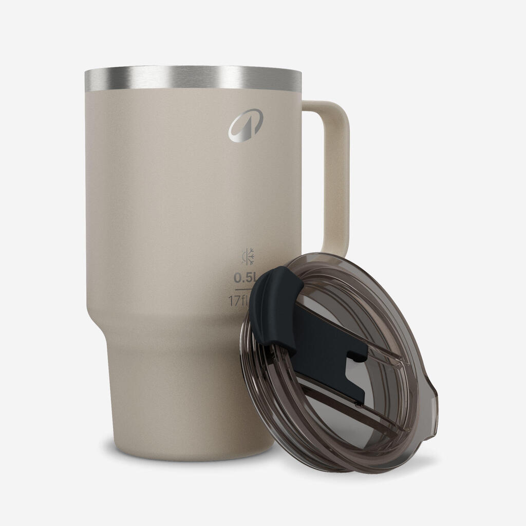 0.5 L stainless steel mug 900, for camping, hiking/trekking - beige