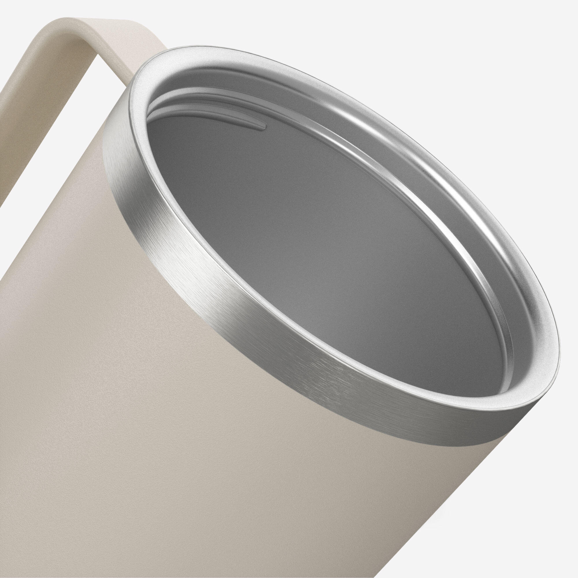 Trinkbecher 0,5 l isolierend Edelstahl Camping Wandern Trekking - Mug 900 beige 4/7