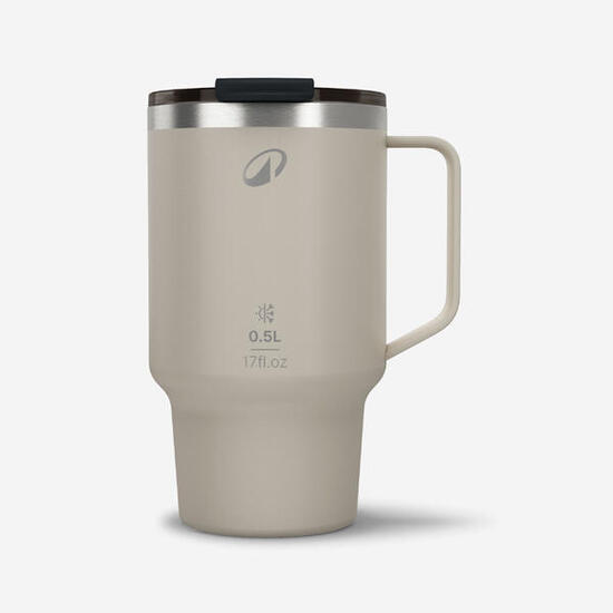 Mug 900 isotherme 0,5L en inox, pour le camping, la randonnée/trekking - beige