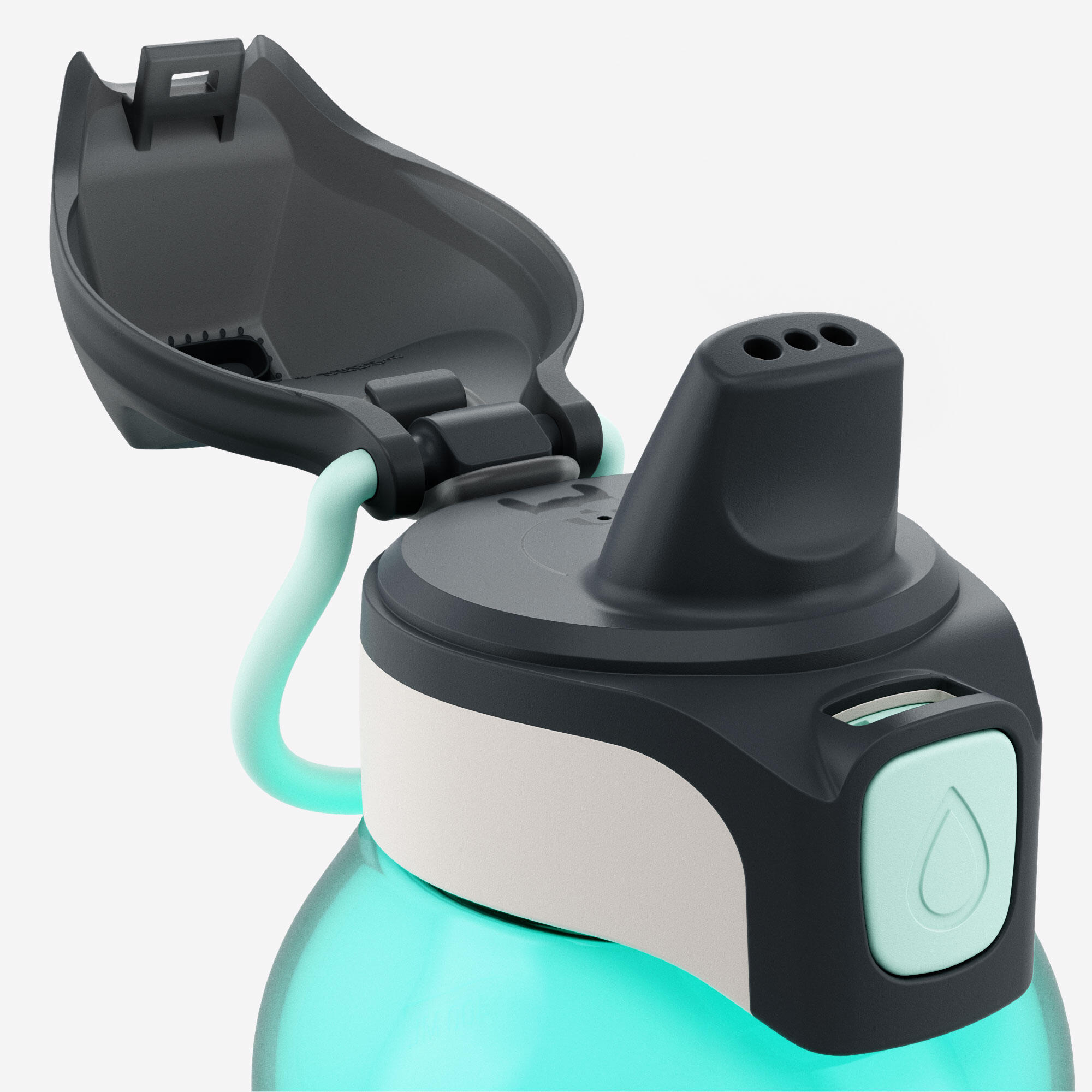 Bouteille d'eau avec bouchon instantané pour enfant - 500 ml bleu - QUECHUA