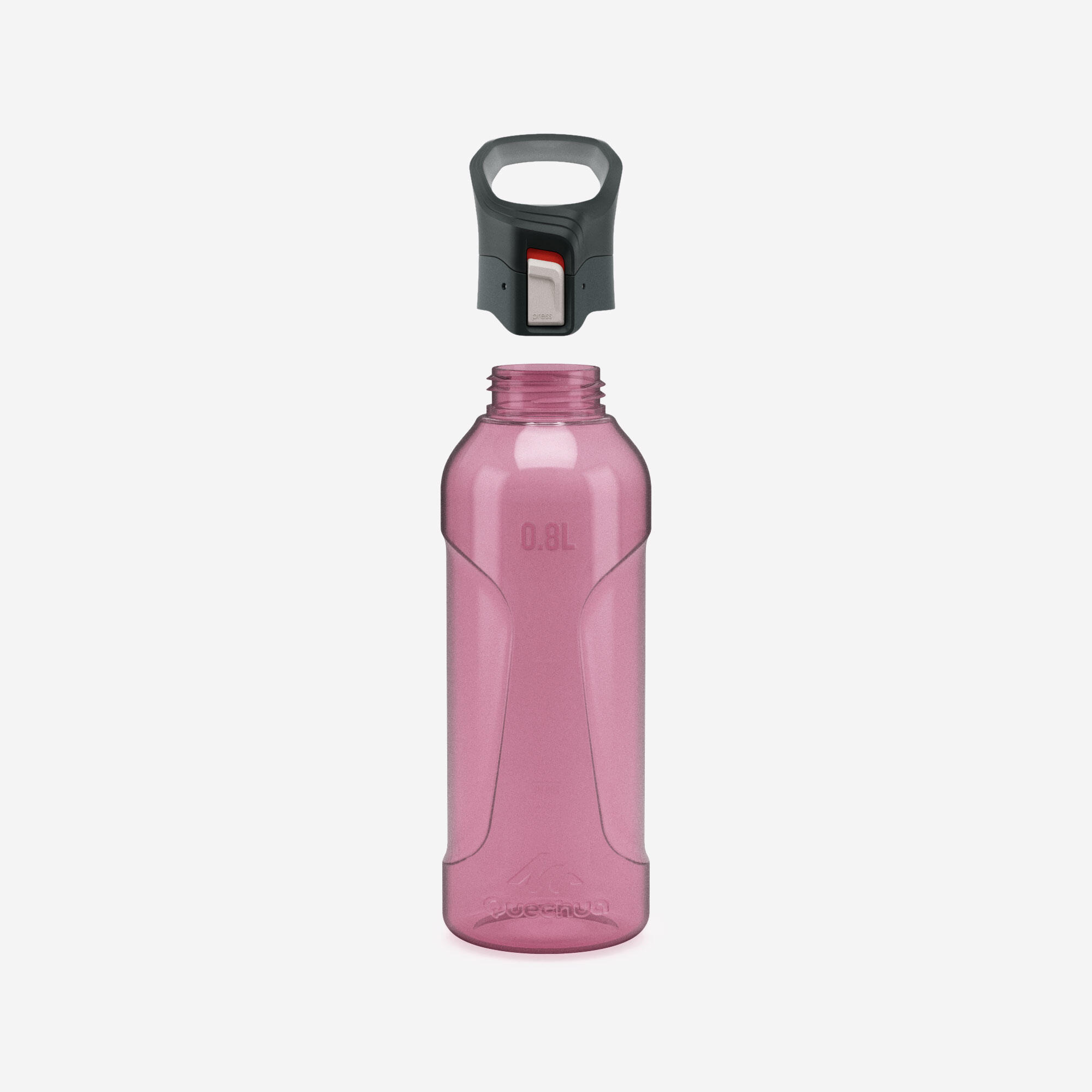 0.8 L Ecozen® water flask 500 with quick-release cap for hiking - Pink
