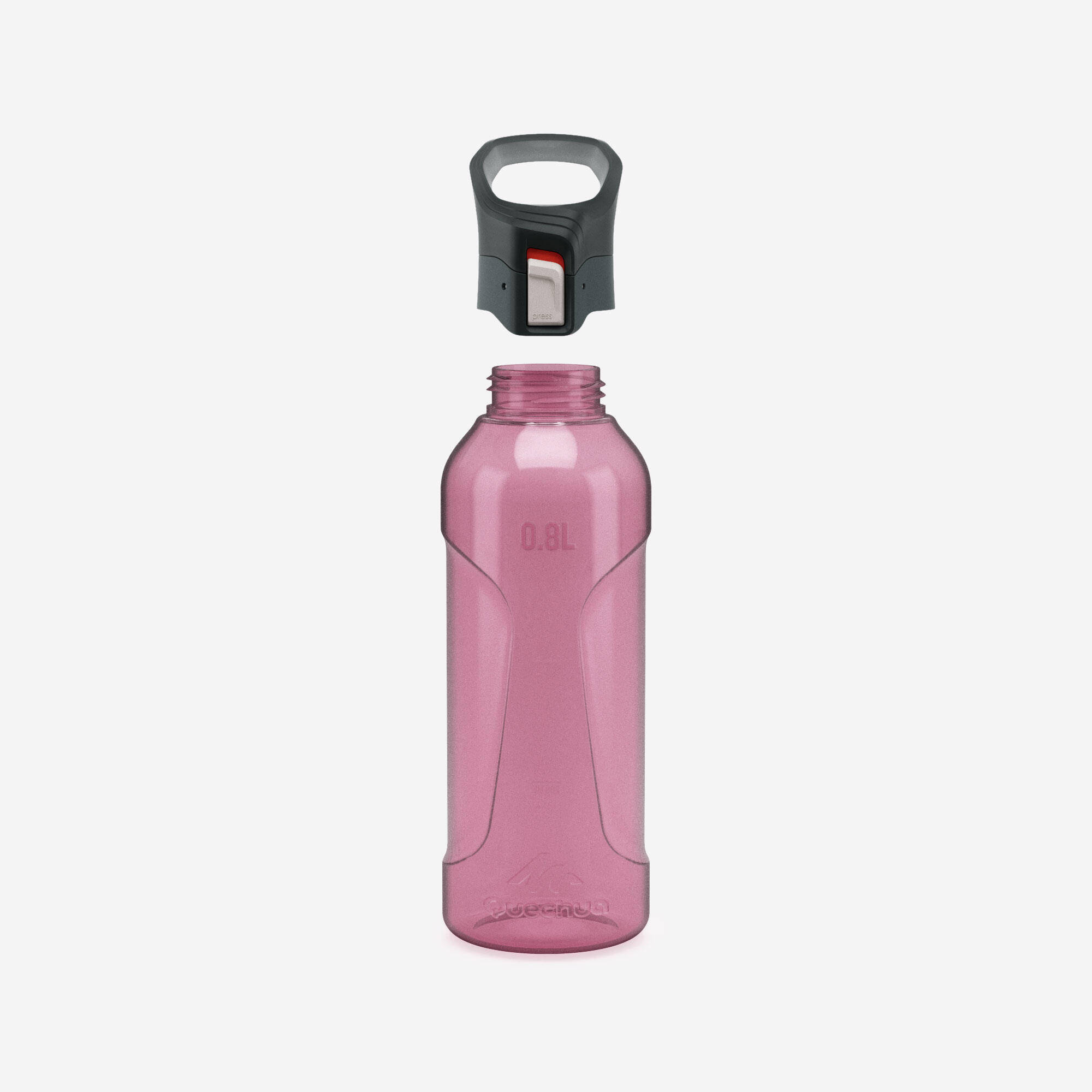 0.8 L Ecozen® water flask 500 with quick-release cap for hiking - Pink -  2