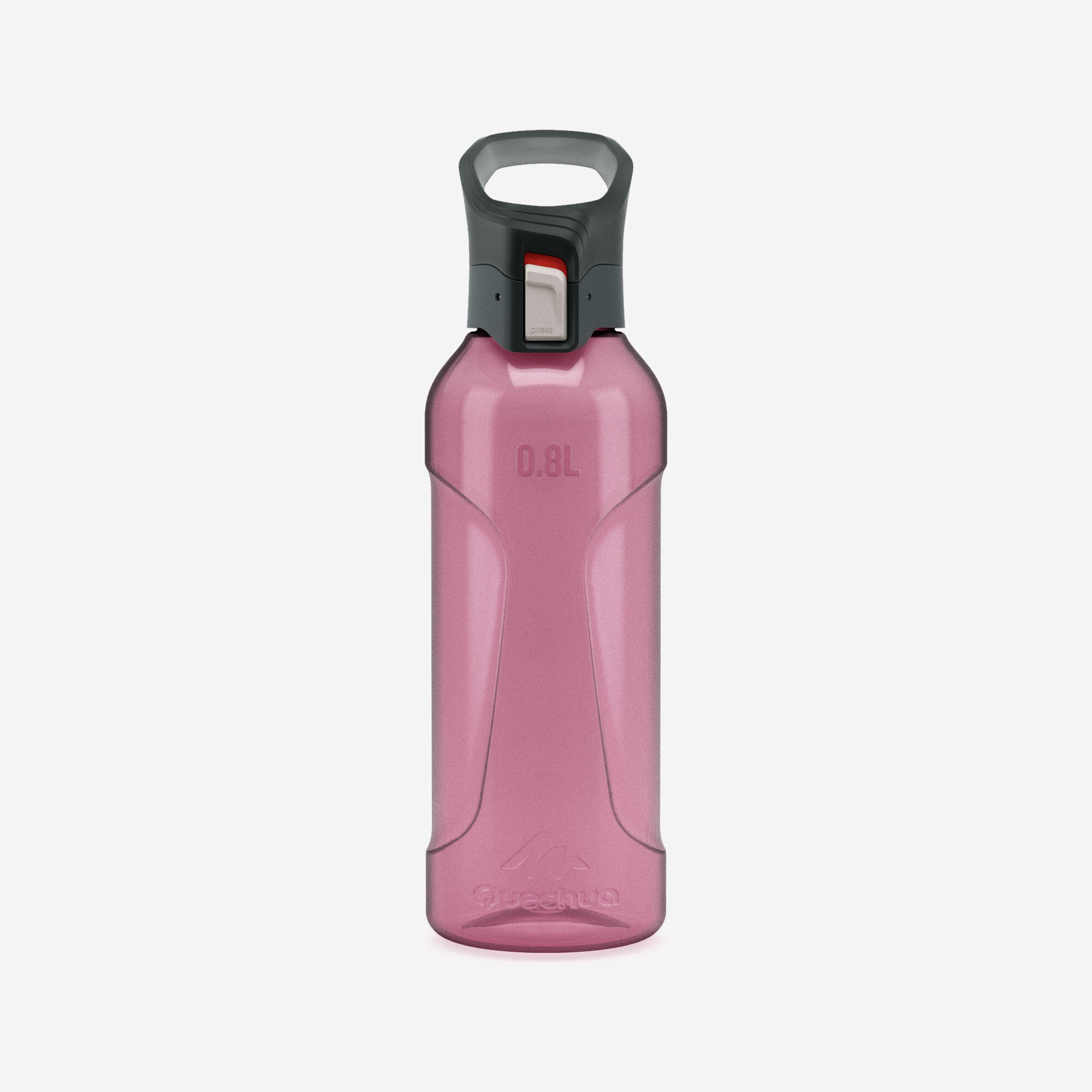 0.8 L Ecozen® water flask 500 with quick-release cap for hiking - Pink