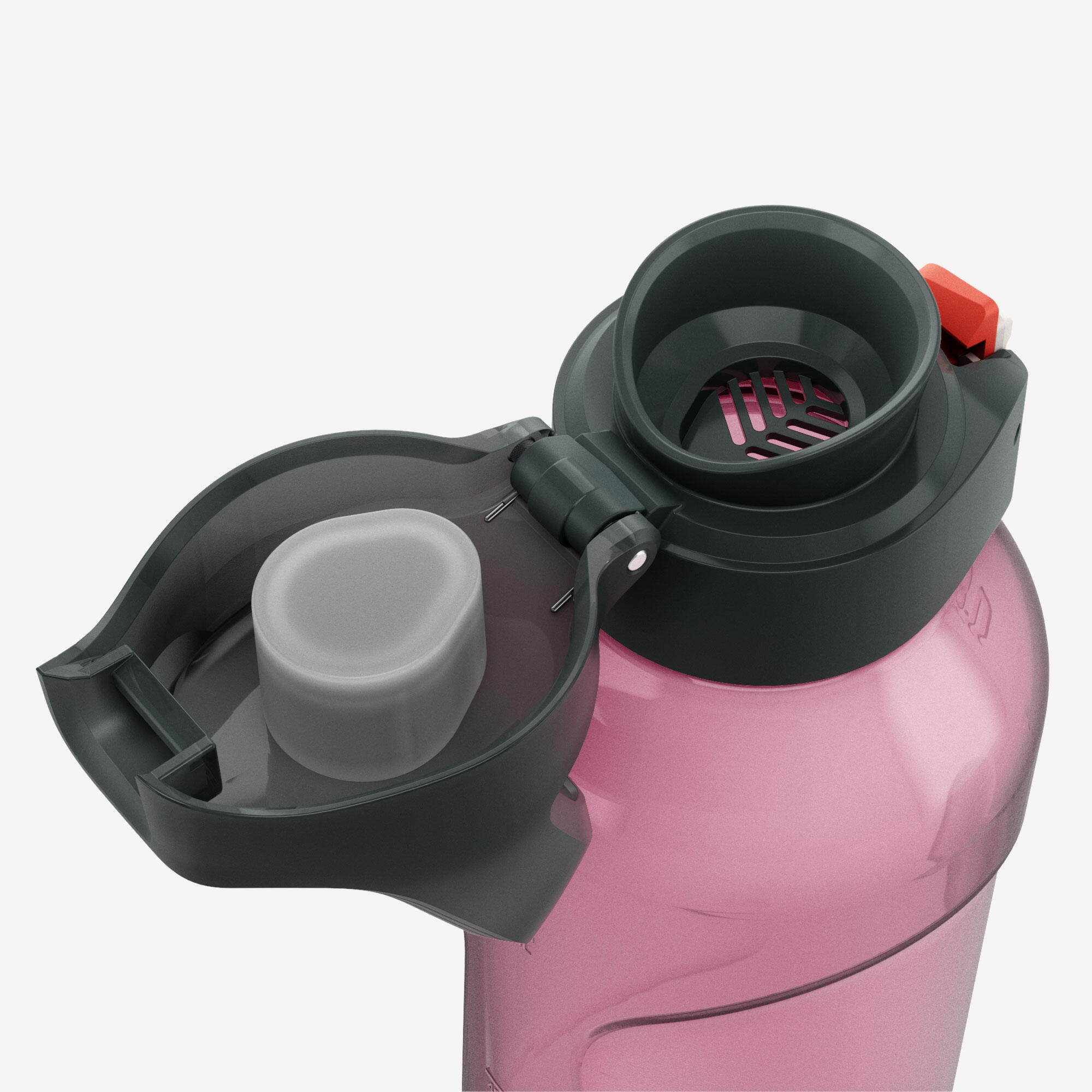 0.8 L Ecozen® water flask 500 with quick-release cap for hiking - Pink
