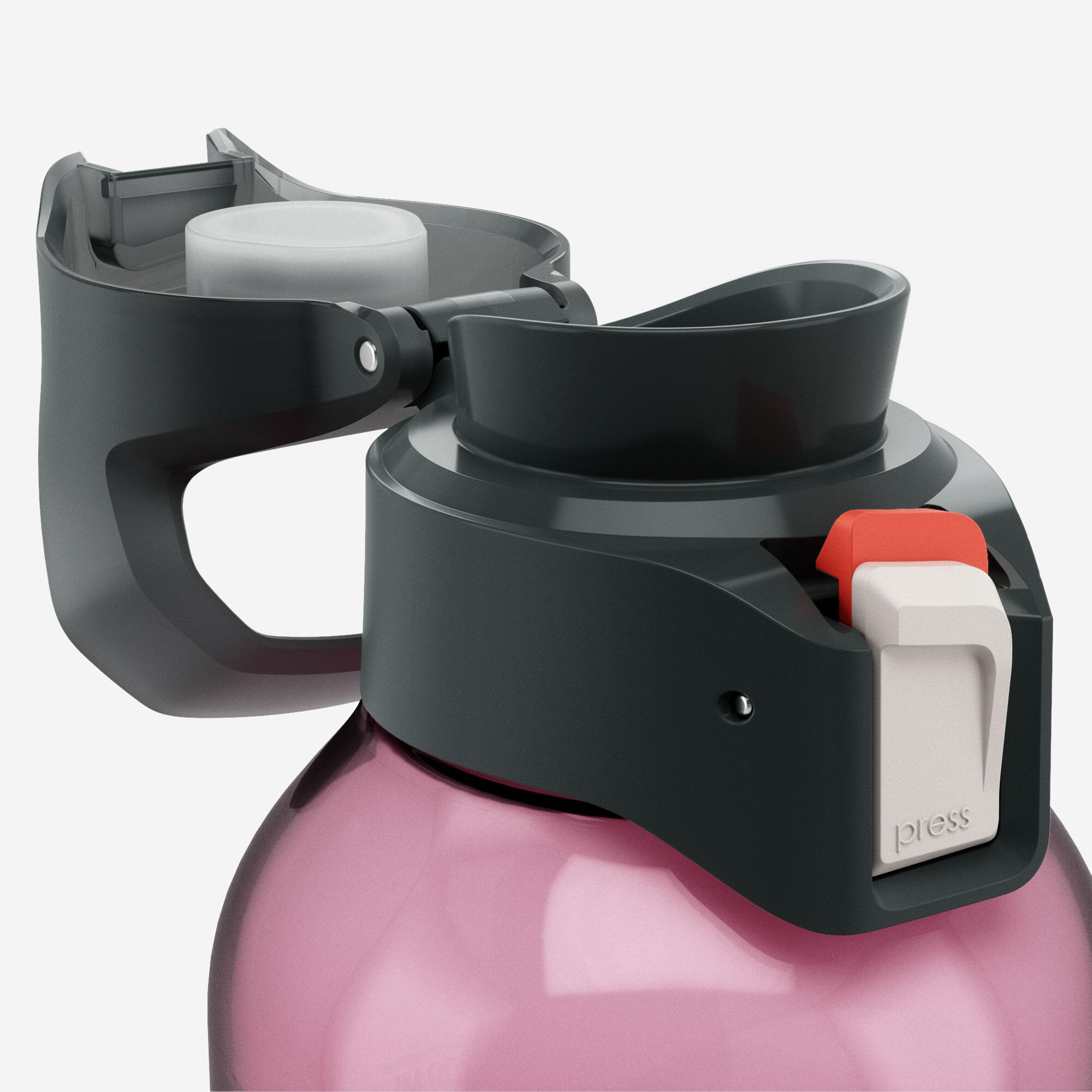 0.8 L Ecozen® water flask 500 with quick-release cap for hiking - Pink