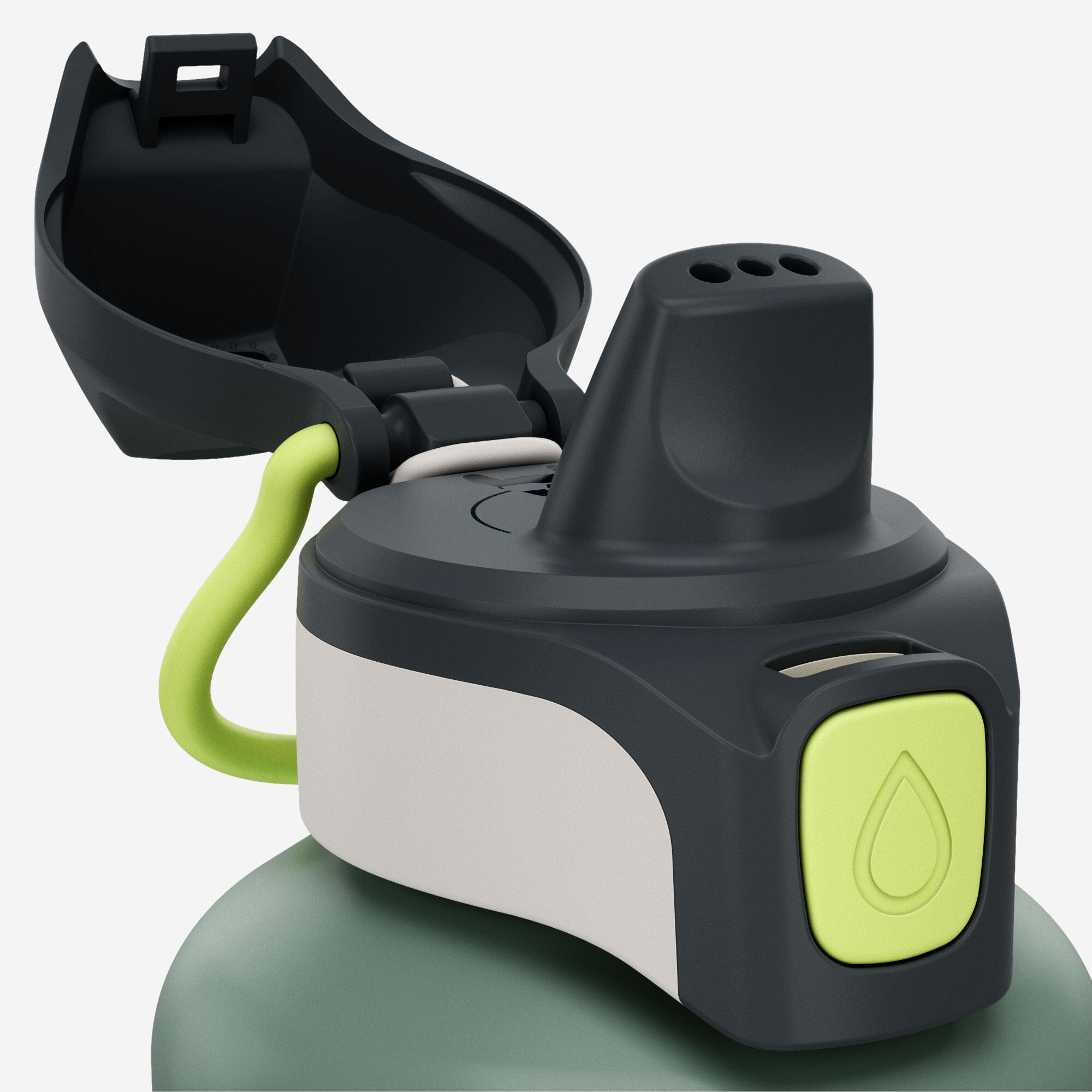 Gourde 500 enfant 0,6l en alu avec bouchon instantané pour la randonnée - Vert 3/7