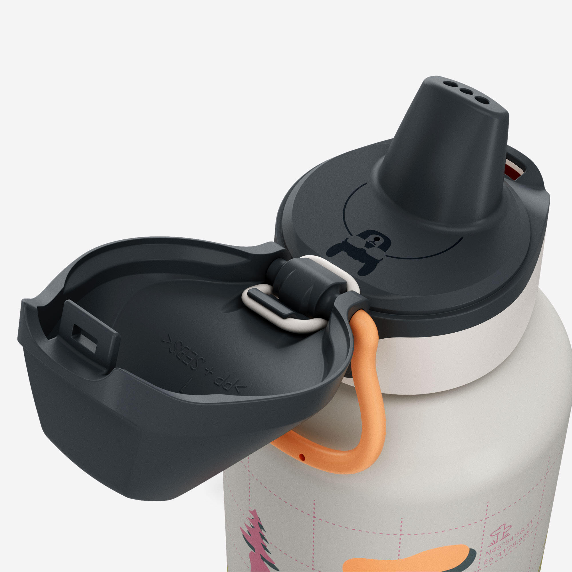Kids’ Aluminum Hiking Water Bottle with Instant Cap, 600 ml - QUECHUA