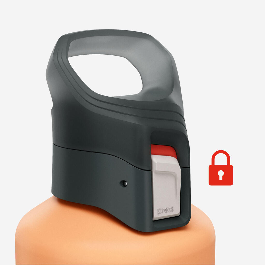 Gourde 500 alu 1L avec bouchon ouverture rapide pour la randonnée - Orange