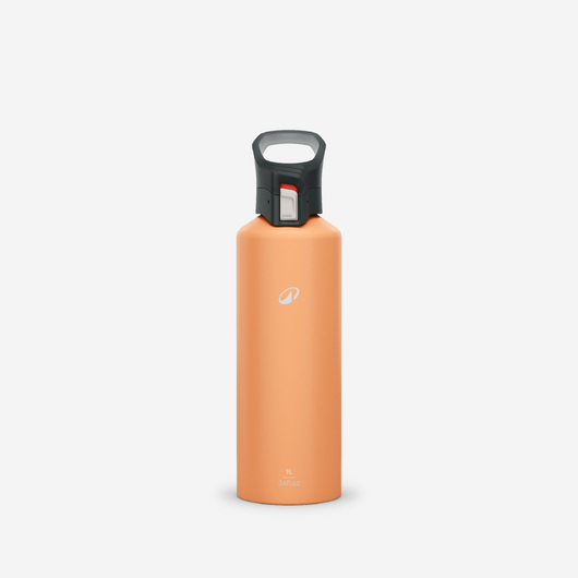Gourde 500 alu 1L avec bouchon ouverture rapide pour la randonnée - Orange