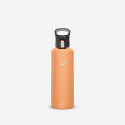 1 L aluminium water flask 500 with quick-release cap for hiking - Orange