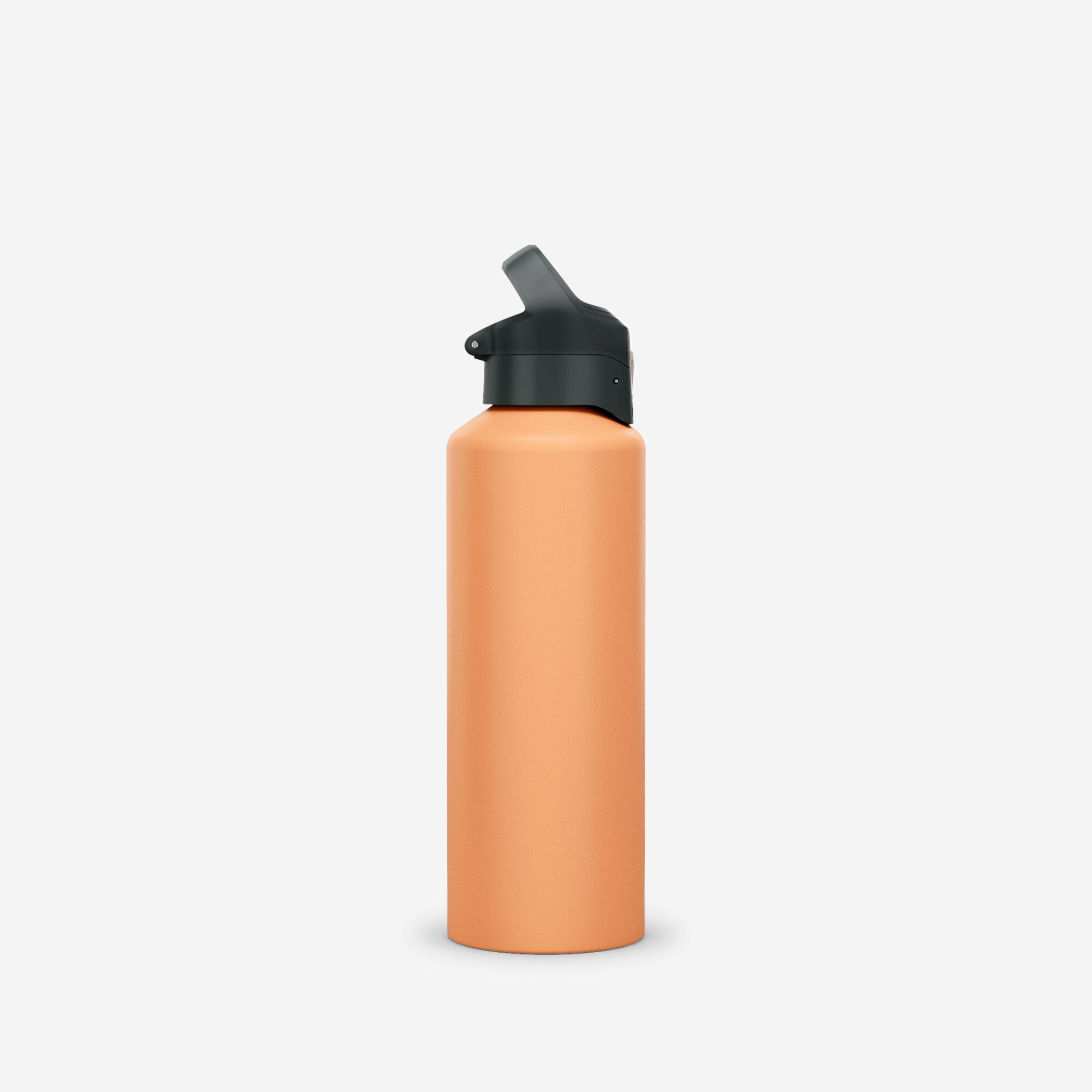 Aluminium Water Bottle with Quick-Release Cap for Hiking - 1 L Orange - QUECHUA