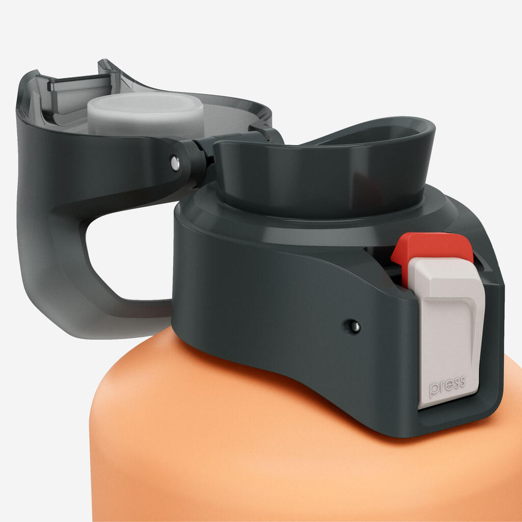 Gourde 500 alu 1L avec bouchon ouverture rapide pour la randonnée - Orange