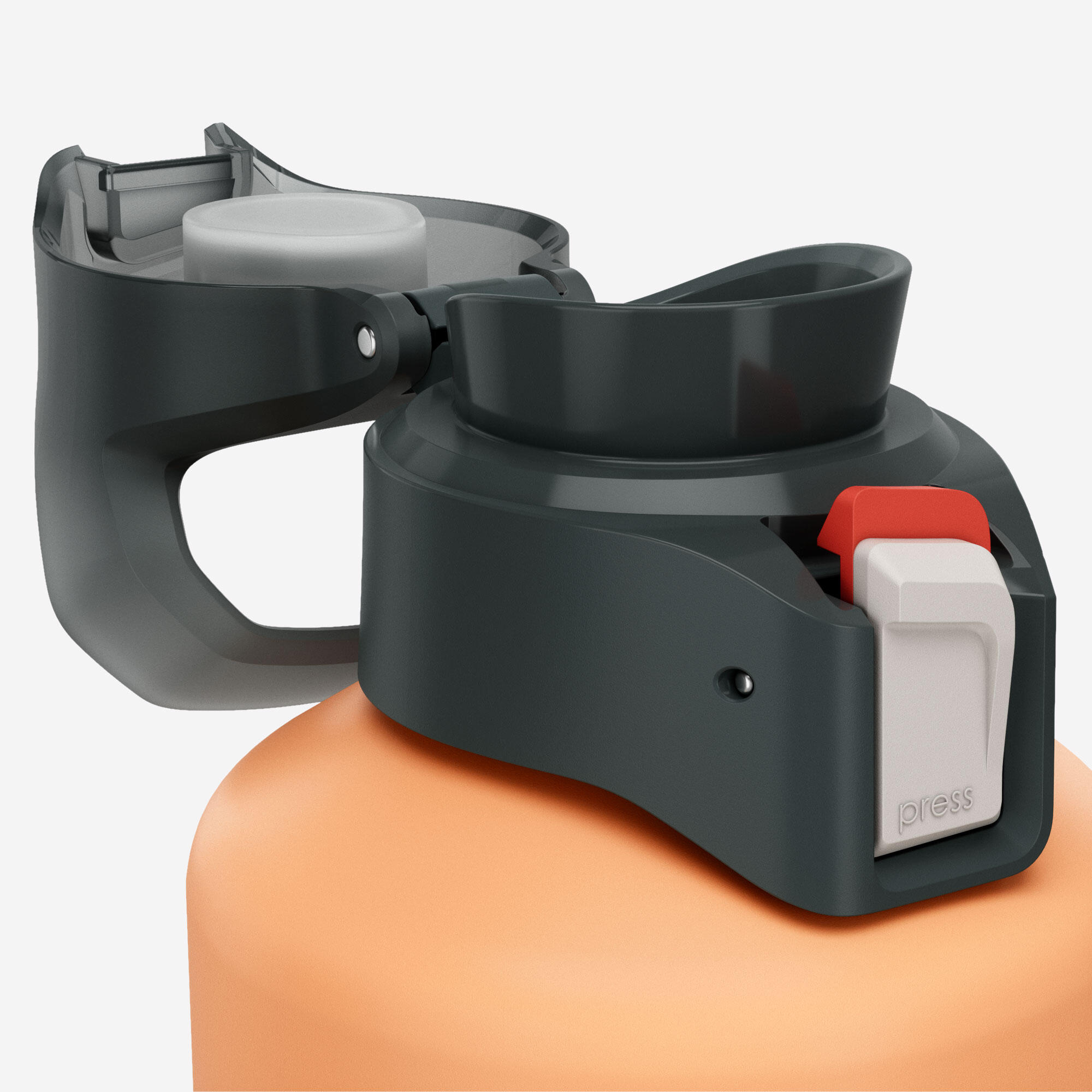 Aluminium Water Bottle with Quick-Release Cap for Hiking - 1 L Orange - QUECHUA