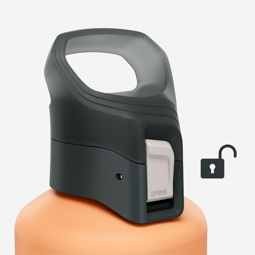 Gourde 500 alu 1L avec bouchon ouverture rapide pour la randonnée - Orange