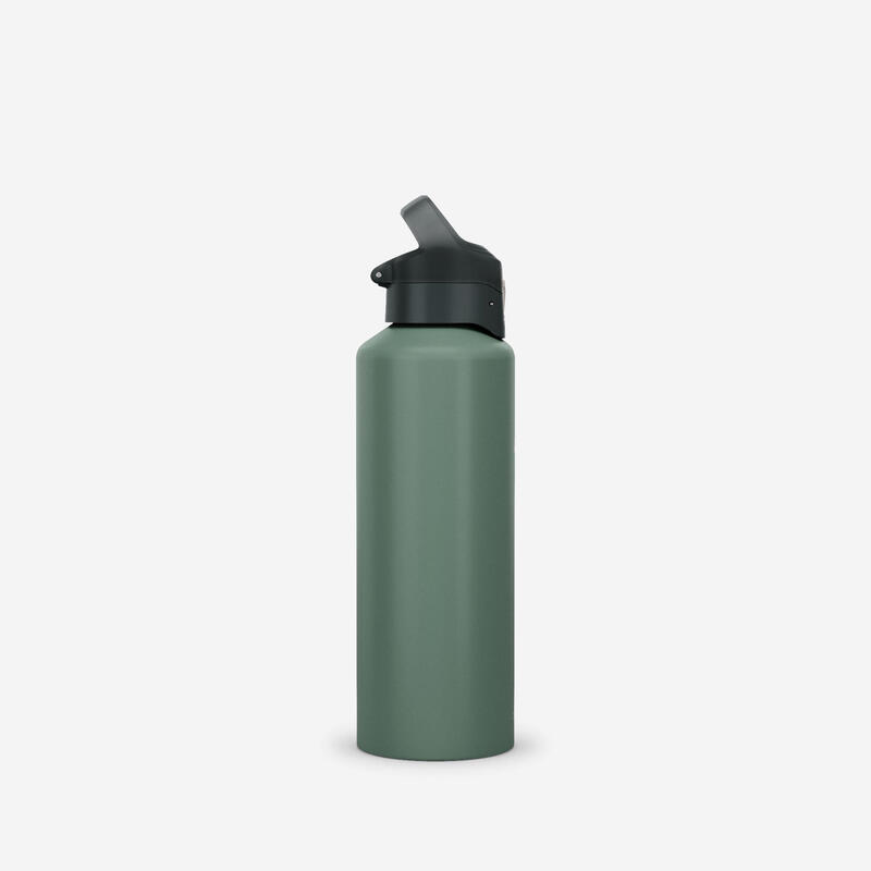 Drinkfles voor wandelen 500 aluminium 1 l klikdop groen