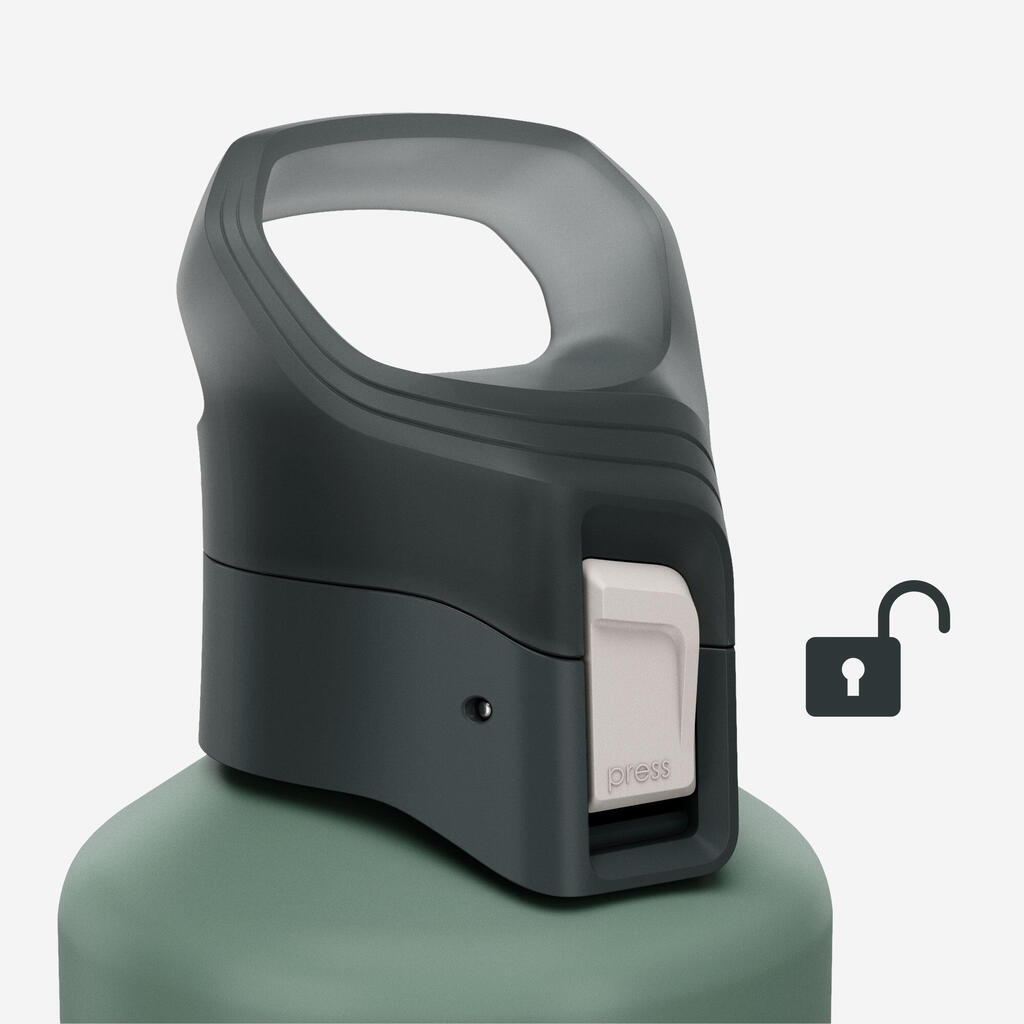 Gourde 500 alu 1L avec bouchon ouverture rapide pour la randonnée - Orange