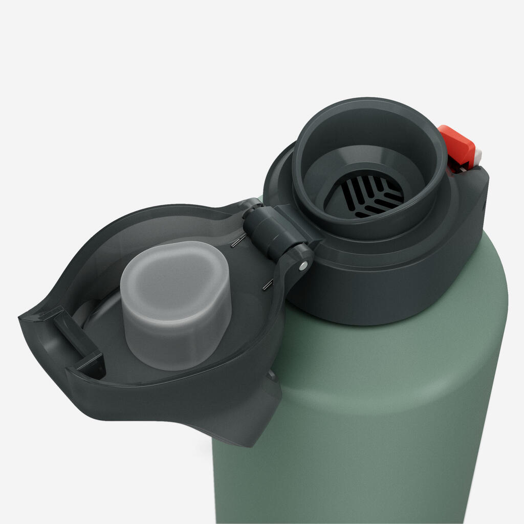 Gourde 500 alu 1L avec bouchon ouverture rapide pour la randonnée - Orange