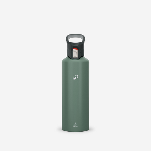 Gourde 500 alu 1L avec bouchon ouverture rapide pour la randonnée - Vert