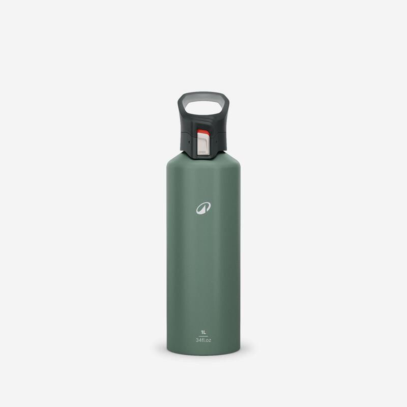 Gourde 500 alu 1L avec bouchon ouverture rapide pour la randonnée - Orange