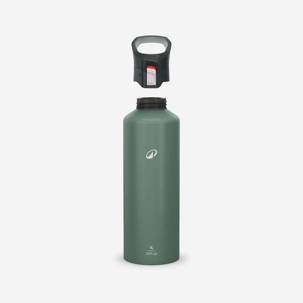 Gourde 500 alu 1L avec bouchon ouverture rapide pour la randonnée - Orange