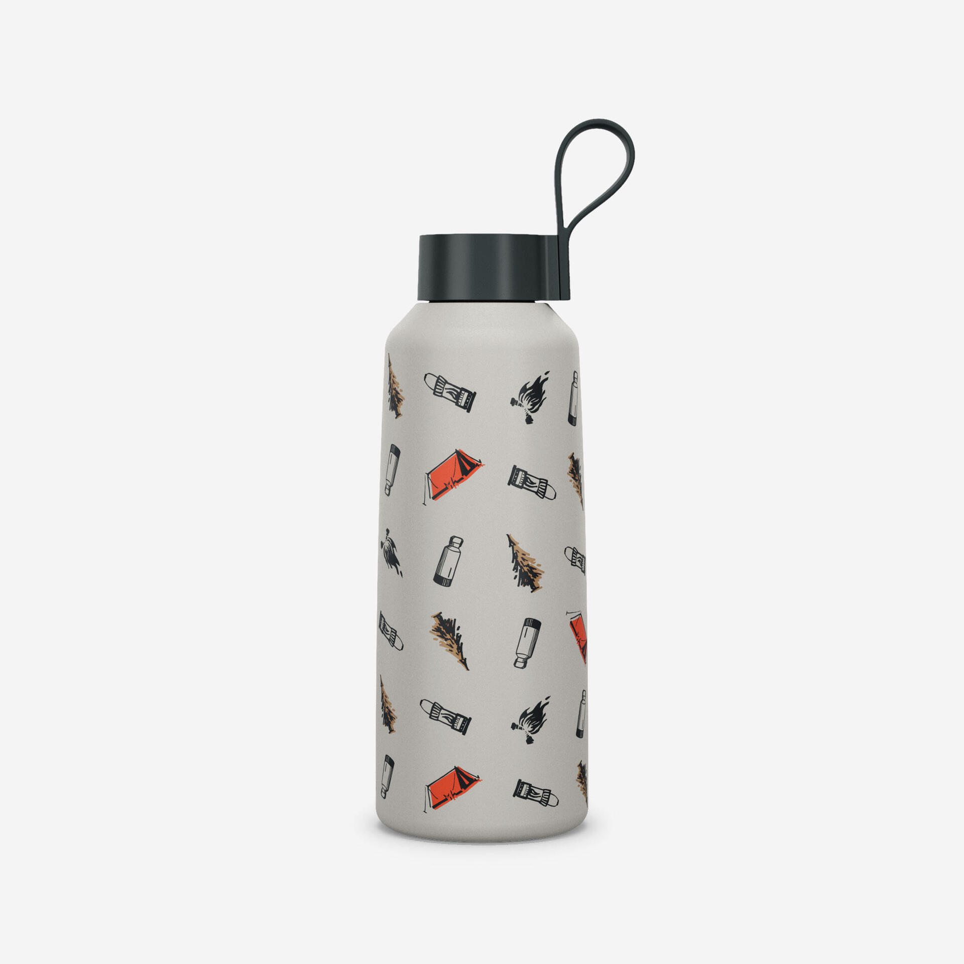 1 L stainless steel water flask 100 with screw cap for hiking - Camp