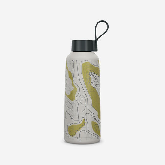 Trinkflasche Edelstahl Schraubverschluss Wandern - 100 1 l Blumen/Karneol