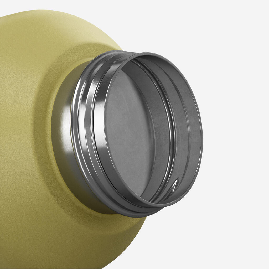 1 L stainless steel water flask 100 with screw cap for hiking - Flower Yellow