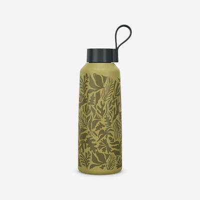 Drinkfles 100 roestvrij staal 1 liter schroefdop flower geel