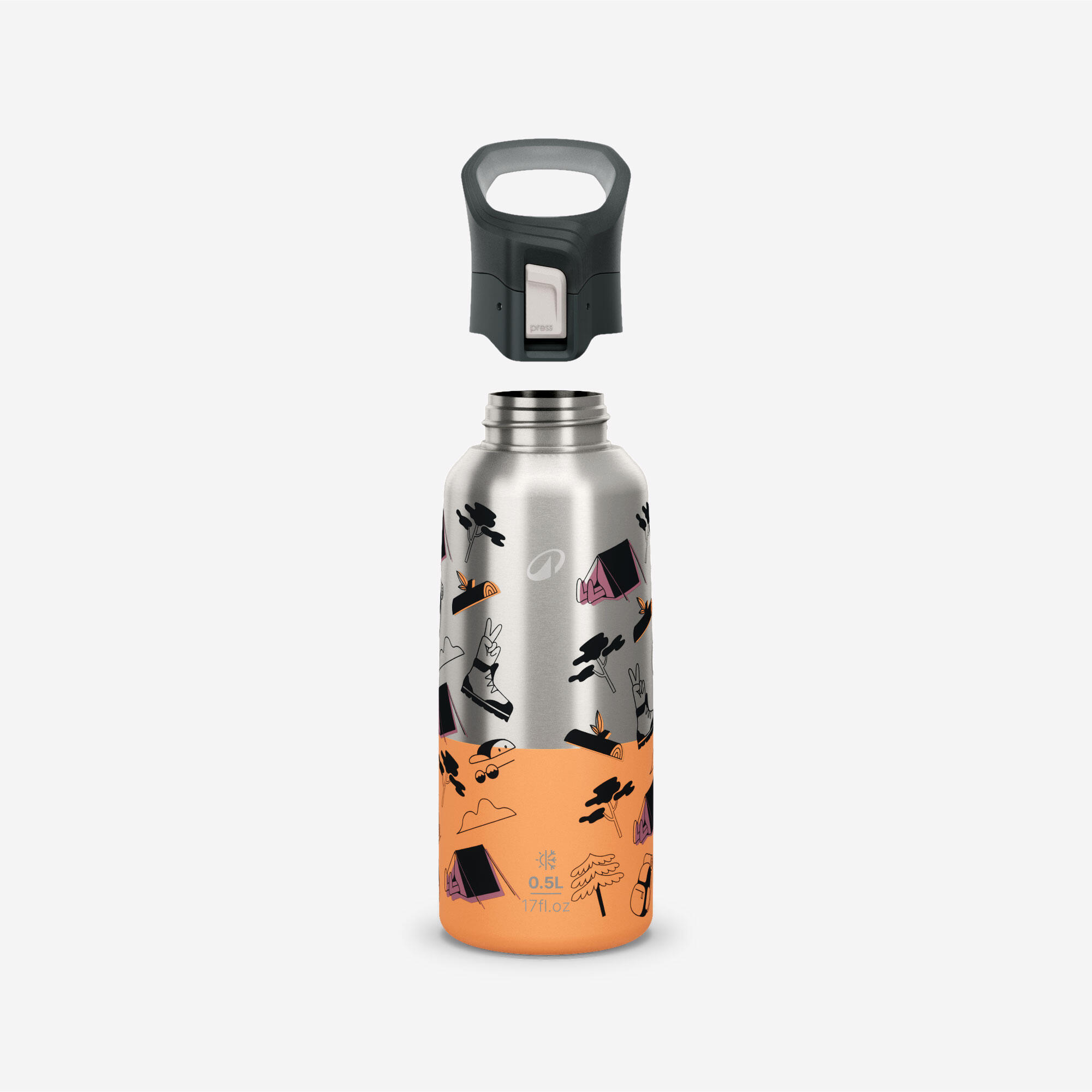 0.5 L insulated stainless steel flask 900 with quick-release cap for hiking 2/8
