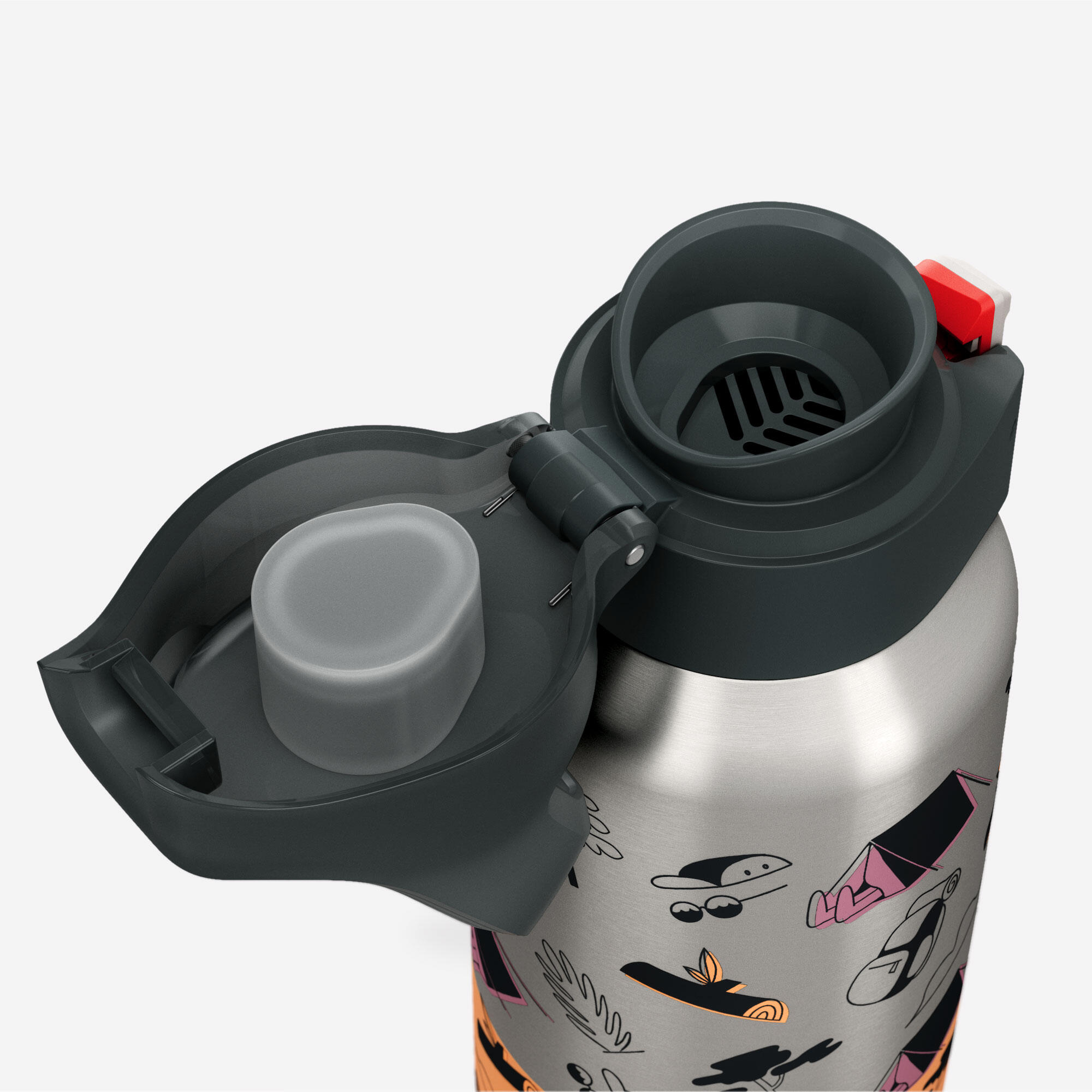 0.5 L insulated stainless steel flask 900 with quick-release cap for hiking 4/8