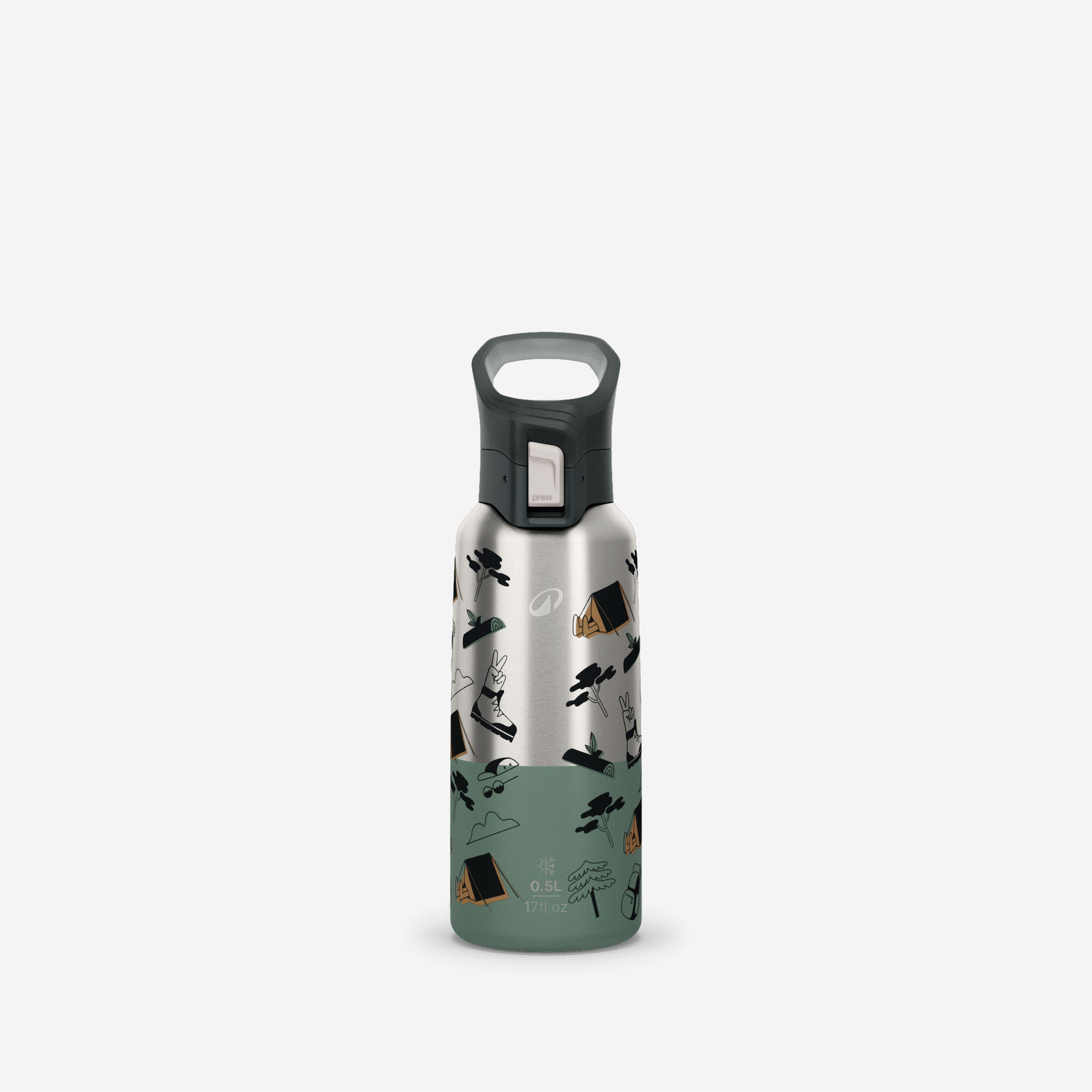 0.5L stainless steel insulated flask 900 with quick-release cap for hiking