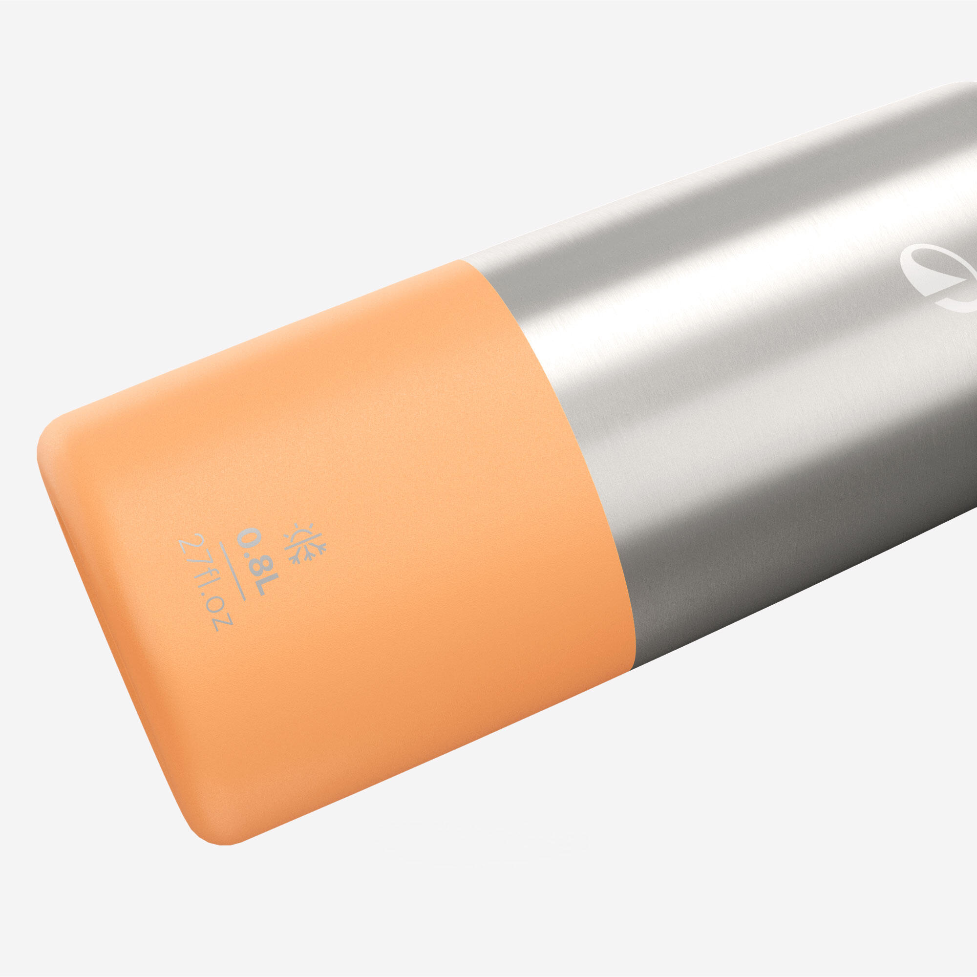 Thermosfles 90 voor wandelen rvs sneldop oranje 0,8 liter 5/8