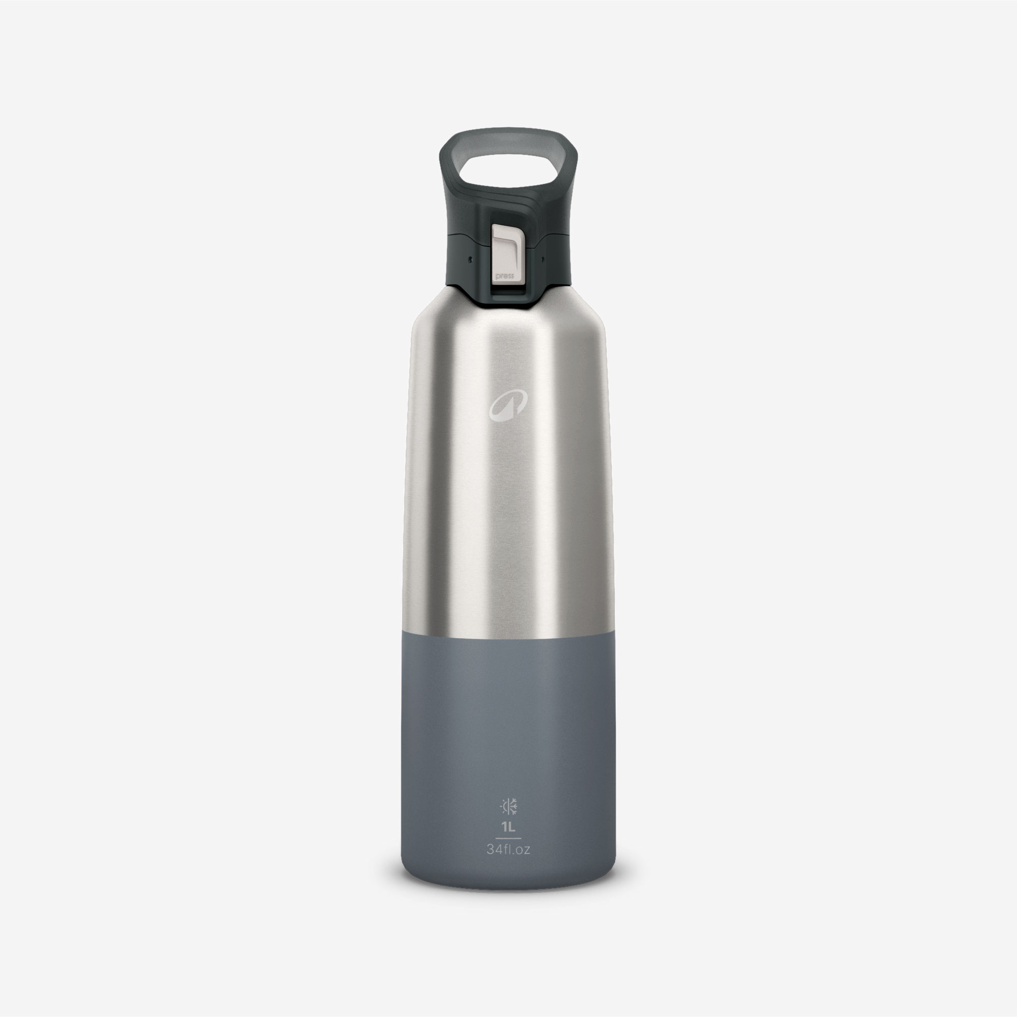 Gourde 900 isotherme inox 1l bouchon à ouverture rapide pour la randonnée - gris - Randonnée - Trek - Quechua- Clubs - Entreprises - Collectivités - Associations